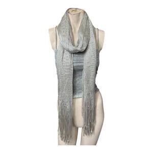Silver fringe boho shawl scarf‎